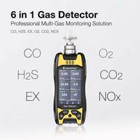 Analyseur de gaz Eranntex 6, analyseur de gaz portable IP68, certifié CE/ATEX, moniteur de gaz 6 en 1 avec pompe, détecteur multi-gaz portable