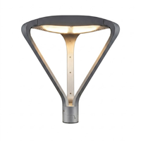 Luminaire triangulaire à bras en V, gris peint, pour extérieur, jardin, allée, avec lentille rayée, pour bordure de rue commerciale, 30W