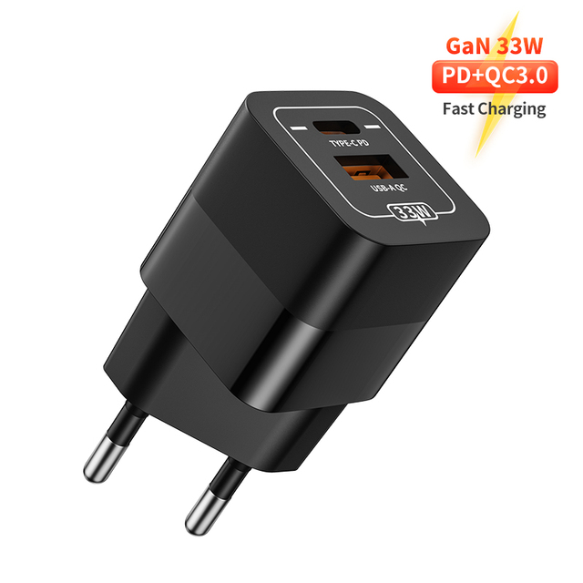 33w Charger Original Type-C 33w White Black 2 Port Gan Charger 33w for iphone