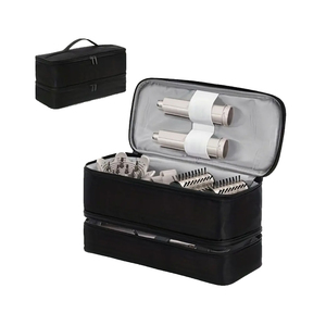Sèche-cheveux à double couche en une étape Volumizer Styler Organisateur de rangement résistant Étui de transport de voyage Design tendance - Product Image 1