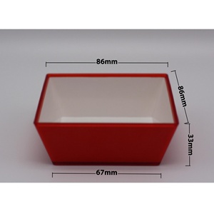 Tazón para Ensalada SAN Rojo y Blanco de Doble Color, Tazón de Plástico para Postre de 150 ml con Diseño de Doble Color para Catering - Product Image 2