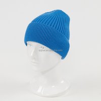 Bonnet unisexe de luxe chaud à revers, bonnets en tricot côtelé en gros avec logo personnalisé pour hommes et femmes en automne et en hiver