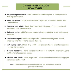 Aceite Esencial de Ciprés (Cupressus <span class=keywords><strong>Sempervirens</strong></span>) Suministrado por Fábrica, Aceite de Ciprés Destilado al Vapor, Aceite de Formulación Terapéutica en China - Product Image 5