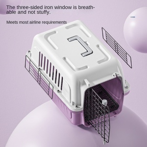 Büyük taşınabilir plastik hava kutusu çin kediler ve köpekler için düğme kapatma ile standart uzay kafesi-Can Conkey - Product Image 3