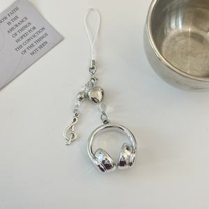 Llavero de coche para chicas a la moda, pequeño dije de notación musical, bonito llavero de acrílico con auriculares para mujeres, hombres, regalo para fanáticos de la música - Product Image 5