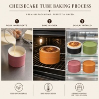 Emballage cylindrique en carton kraft biodégradable avec logo personnalisé, boîte à gâteau, résistante au four, pour dessert, cheesecake, tube en papier de qualité alimentaire