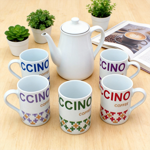 HARVIT Tasses à café et mugs à latte en porcelaine fine, style contemporain, avec lettres Scrabble Cino, Shandong - Product Image 3