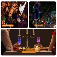 Verres à champagne LED à changement de couleur, verres à pied lumineux sensibles au toucher pour l'éclairage d'ambiance de mariage et de fête