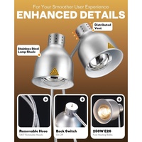 Lampe chauffante élégante à double tête pour buffet, avec chauffage à température réglable et économie d'énergie, idéale pour les événements de restauration et la présentation de pizzas