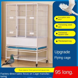 Kandang Burung Terbang untuk Burung Beo & Merpati, Kandang Besar dari Kawat Baja Galvanis Terenkripsi Anti Tikus dengan Baki dan Kotak Plastik - Product Image 2