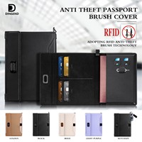 Porte-passeport personnalisé avec logo, étui pour cartes de documents, blocage RFID, portefeuille multifonctionnel pour passeport, porte-billets de voyage internationaux