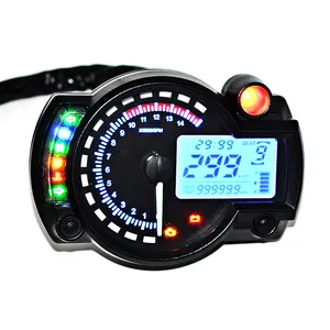 6 Digital noche Lcd motocicleta salpicadero velocímetro odómetro Max 299/H medidor multifunción motocicleta medidor