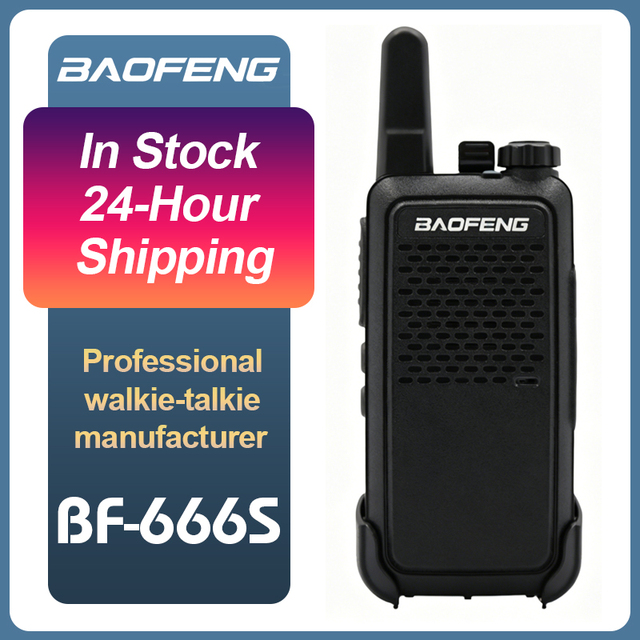 Spot Goods for BF-666S MINI Classic Black PC Programmable Flexible Matching Walkie Talkie UHF IP54 LED Flashlight