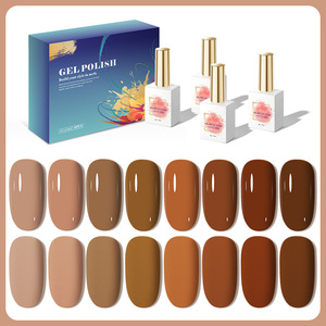 AILANUO Passion Hot Buying 8 colores Base de goma Gel Polish Collection Set Box Libro gratis Color Base de goma Coat Gel Nail Poli - Product Image 1