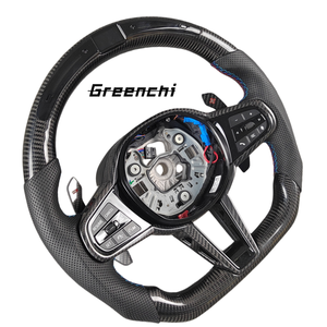 Volante de Fibra de Carbono para Modelos BMW CS |   Diseño deportivo de cuero semiperforado - Product Image 3