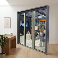 Porte pliante en aluminium soudée sans joint avec quincaillerie allemande, porte pliante en aluminium