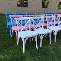 Nouvelles chaises d'extérieur en résine colorées de haute qualité pour enfants, idéales pour les fêtes d'anniversaire et les événements, avec dossier croisé