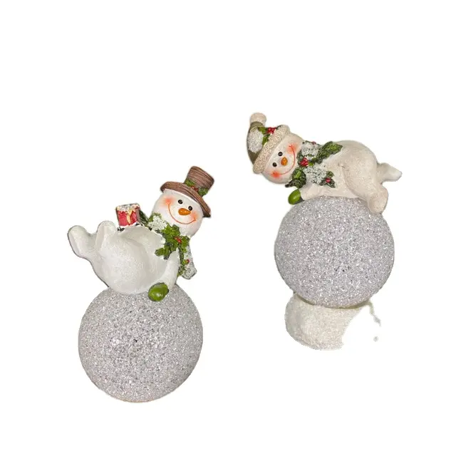 Personalizado Kawaii Snowman Resina DIY Homem De Neve Estátuas Decoração De Natal Enfeites Resina Presentes Artesanato Decoração Para Casa