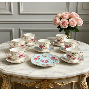 Luxury Modern Porcelain Coffee & <b>Tea</b> <b>Set</b> 6-Piece Eco-Friendly <b>Party</b> Home Decor - Product Image 5