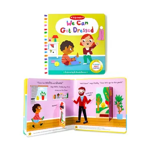 Nuevo producto Levanta los libros con solapa Montessori Juguetes educativos Push Pull Tab Slide Board Impresión de libros para niños