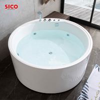 Baignoire Balnéo Autoportante Moderne en Acrylique de Luxe avec Vidange, Écologique, Design de Massage pour Bain Profond, Idéale pour Salles de Bain Haut de Gamme