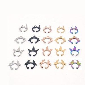 Acero inoxidable Halloween joyería geométrica murciélago <span class=keywords><strong>nariz</strong></span> Clip Unisex oro cuerno <span class=keywords><strong>nariz</strong></span> anillos ninguno <span class=keywords><strong>Piercing</strong></span> <span class=keywords><strong>nariz</strong></span> anillo - Product Image 1