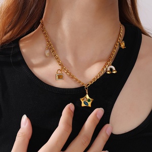 The Gilded Luxe Haute | 18K PVD Gold Plated Stainless Steel Zircon Charm Pendant | Waterproof, Hypoallergenic & Tarnish Free - Product Image 4