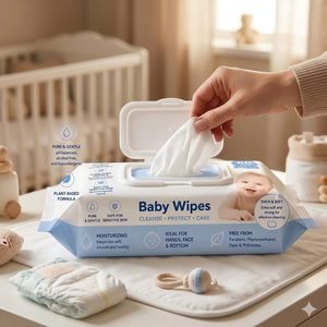 Toallitas Húmedas Ecológicas para Bebés, Fábrica Certificada GMP ISO, Suministro OEM, Pañales y Toallitas Húmedas para Bebés al por Mayor - Product Image 2