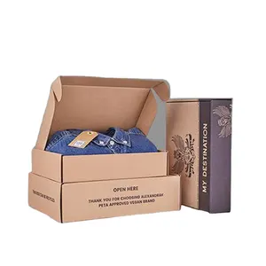 Recycled T-shirt Corrugated Box Custom Kraft Paper Slotted Boxes Creatrust Handmade Environmental Modern Luxury Package 500pcs
