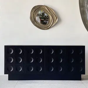 Wabi-sabi style modern cabinet asian art decor solid wood sideboard console storage drawer TV cabinet living room furniture
