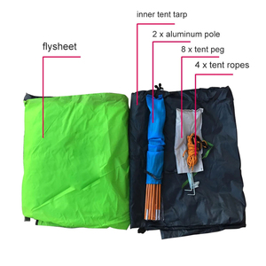 Phổ biến cắm trại ngoài trời một phòng ngủ hai người Lều hai lớp nhôm thẳng giằng 2 người Oxford vải sợi thủy tinh - Product Image 5