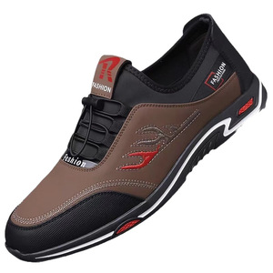 Chaussures décontractées respirantes pour hommes, à enfiler, à talon bas, semelle souple, baskets de marche tendance, couleur unie, origine Wenzhou - Product Image 5