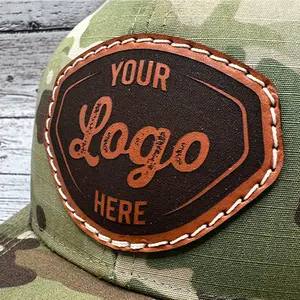 Jeans Labels Tags Custom Logo PU Leather Label Sew On Hat Brand Name Label Wholesale Embossed Leather Jean Label Leather Patch