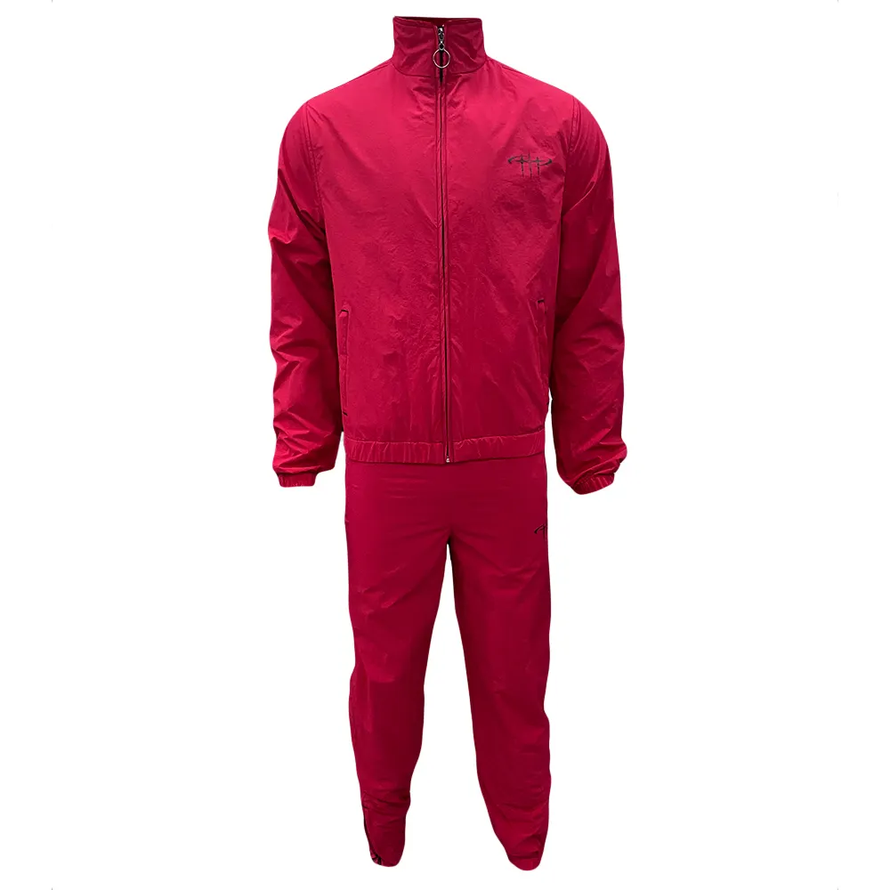 OEM Print Plain Zip Up 100% Nylon Track Suit Sports Jogging Set Custom Printed Logo Mens Nylon Tracksuit