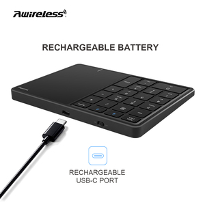 Clavier numérique sans fil 2 en 1, fin, 22 touches, 2.4G sans fil, Bluetooth, avec pavé tactile - Product Image 6