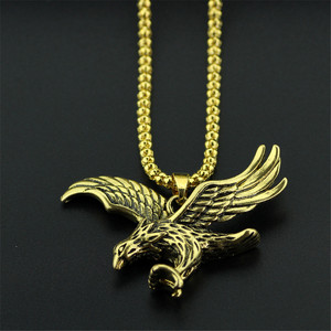 Collar con colgante de Halcón Milenario y águila, colgante de calidad de moda, diseño Hip Hop, de Metal, Vintage, oro antiguo, búho - Product Image 4