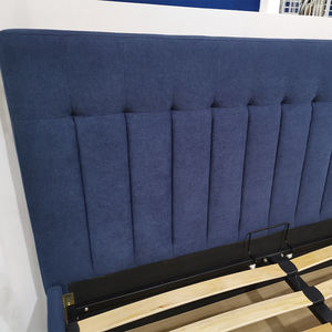 Lits en bois de luxe rembourrés en tissu, taille King Size, avec double rangement, pour hôtels, villas, ensemble de chambre à coucher - Product Image 4