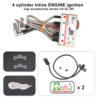 Motor de Gasolina RCEXL B-04 de 4 Cilindros con Encendido CDI y Tapas de Bujía de 90 Grados 1/4-32 con Avance Automático para Aviones RC