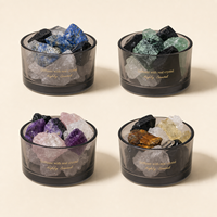 Arovi - Diffuseur d'huiles essentielles en verre noir sans flamme, cristal, longue durée, fraîcheur durable, écologique, parfum d'intérieur, cadeau