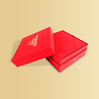 Caja de regalo mate roja de lujo personalizada, caja de cartón de papel de joyería con logotipo de embalaje, collar con tapa y base