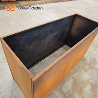Pot Bunga Minimalis Persegi Besar Baja Corten Finishing Rust Tahan Cuaca 2024 Bersertifikasi ISO9001