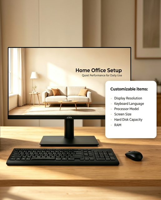 Bulk Custom Commercial Desktop PC E700-HD Hairuichuang High Speed 16GB DDR4 256GB SSD+1TB HDD 23.8" HD All-in-One Office Set