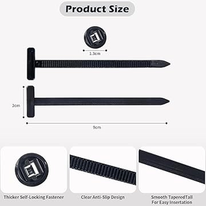 Paquete de 100 Bridas de Nylon Autoblocantes Negras de 5mm <span class=keywords><strong>x</strong></span> 90mm para Autos y Guardabarros - Product Image 6