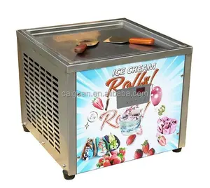 Máquina de sorvete frita pequena de mesa, frigideira quadrada, mini balcão para cobrir taco, rolo de máquina de sorvete frito