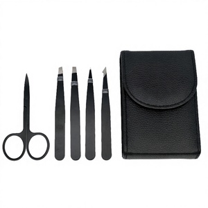 Luxury 5Pcs Set Eyebrow Tweezers Stainless Steel Precision Volume Lash Tweezers Scissors Reusable Beauty <b>Tool</b> OEM Quality - Product Image 2