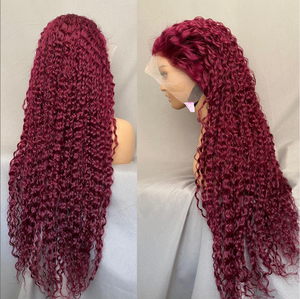 Perruque de cheveux humains ondulés brun roux auburn, avec dentelle HD 13x6, sans colle, pré-épilée - Product Image 5