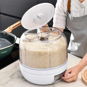 Conteneur Rotatif à Grains en Plastique – Distributeur de Riz Scellé avec Conception Pivotante pour Céréales, Grains et Aliments Secs, Stockage Hermétique - Product Image 3