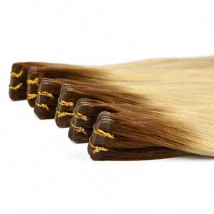 Extensiones de Cabello Humano Remy Ruso con Cinta Adhesiva, Precio de Fábrica, 100% Cabello Virgen, Doble Trama - Product Image 1
