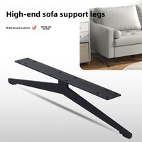 Pieds de canapé en fer noir en forme de V, style minimaliste italien, grand format, support durable pour meuble TV