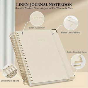 Embossed Foil Leather Hardcover Spiral Address <b>Book</b> A3 Durable Elegant Classic Gold Corner Lined Pages - Product Image 3